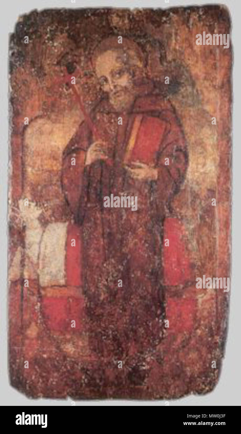 . Anglais : la peinture italienne avec Saint Sylvestre Guzzolini, moine bénédictin. 15e siècle. Inconnu, maître italien 559 SilvestroG Banque D'Images