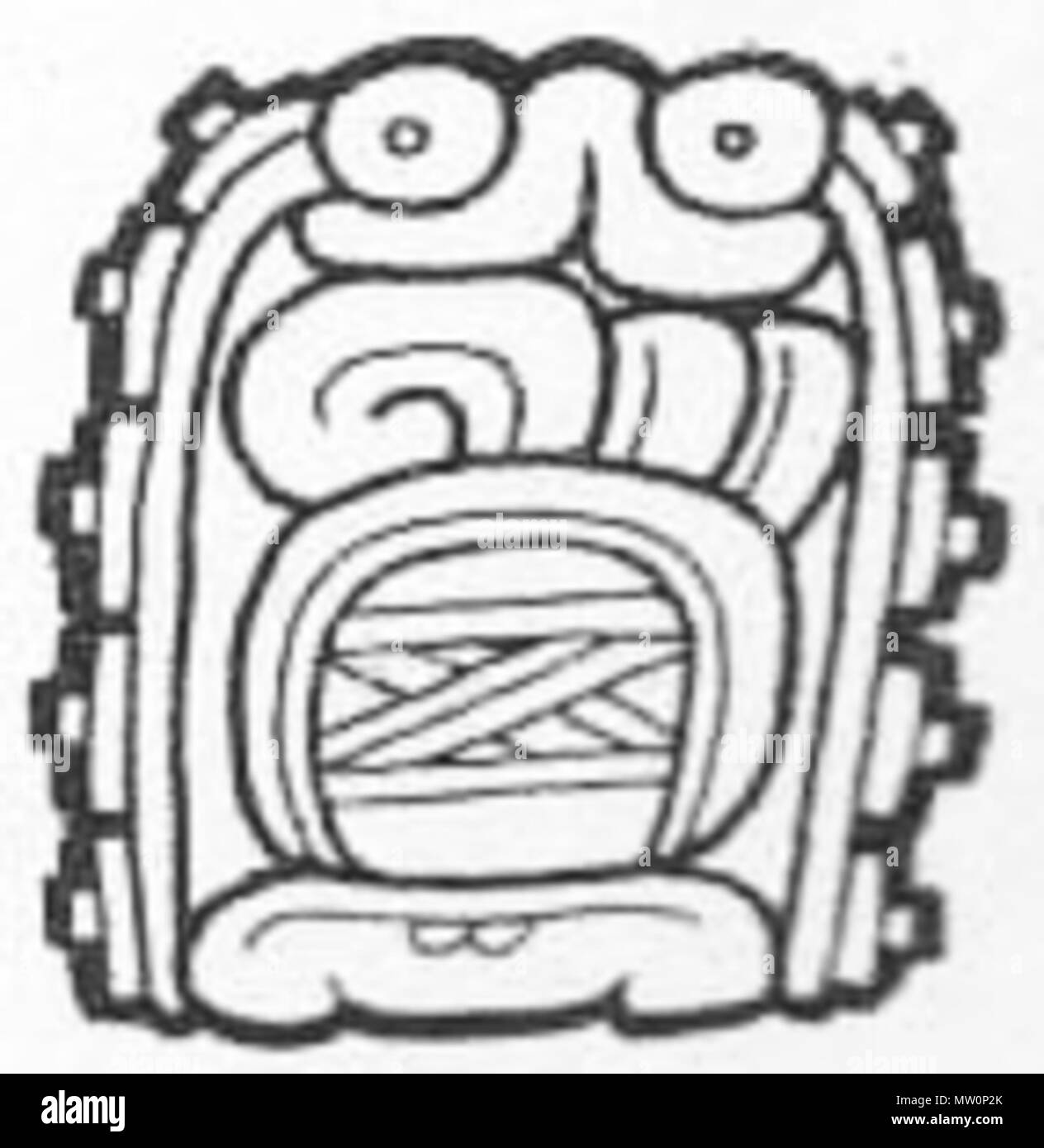 . Anglais : Exemple des Mayas 'star war' le glyphe de Naranjo escalier hiéroglyphique (AD 631) . 631. Pas enregistrées (préhistorique) 573 guerre des étoiles glyphe Naranjo Banque D'Images