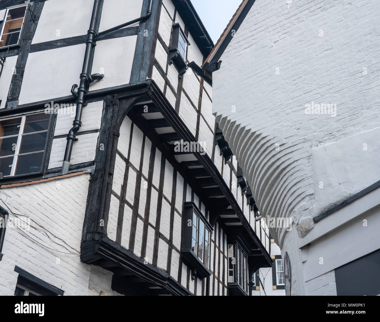 Tâtonner étroit Lane à Shrewsbury, Shropshire Banque D'Images