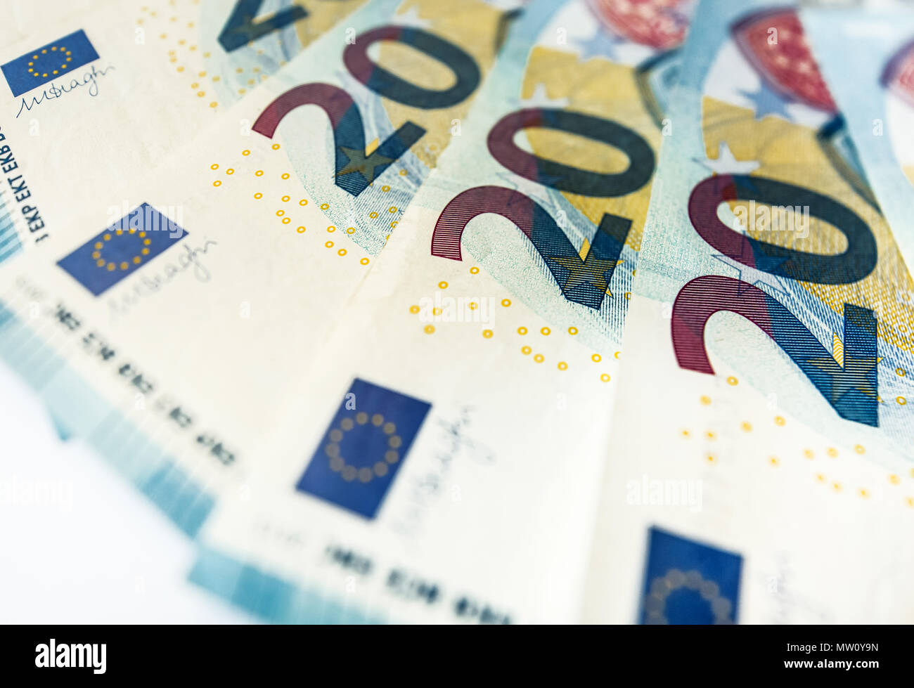 Des billets de vingt euros texture Banque D'Images