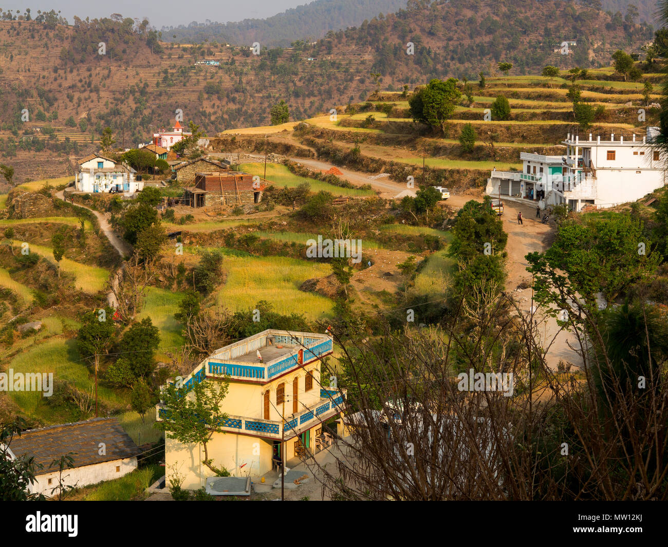 Kala Agar Village sur les collines du Kumaon, Uttarakhand, Inde Banque D'Images