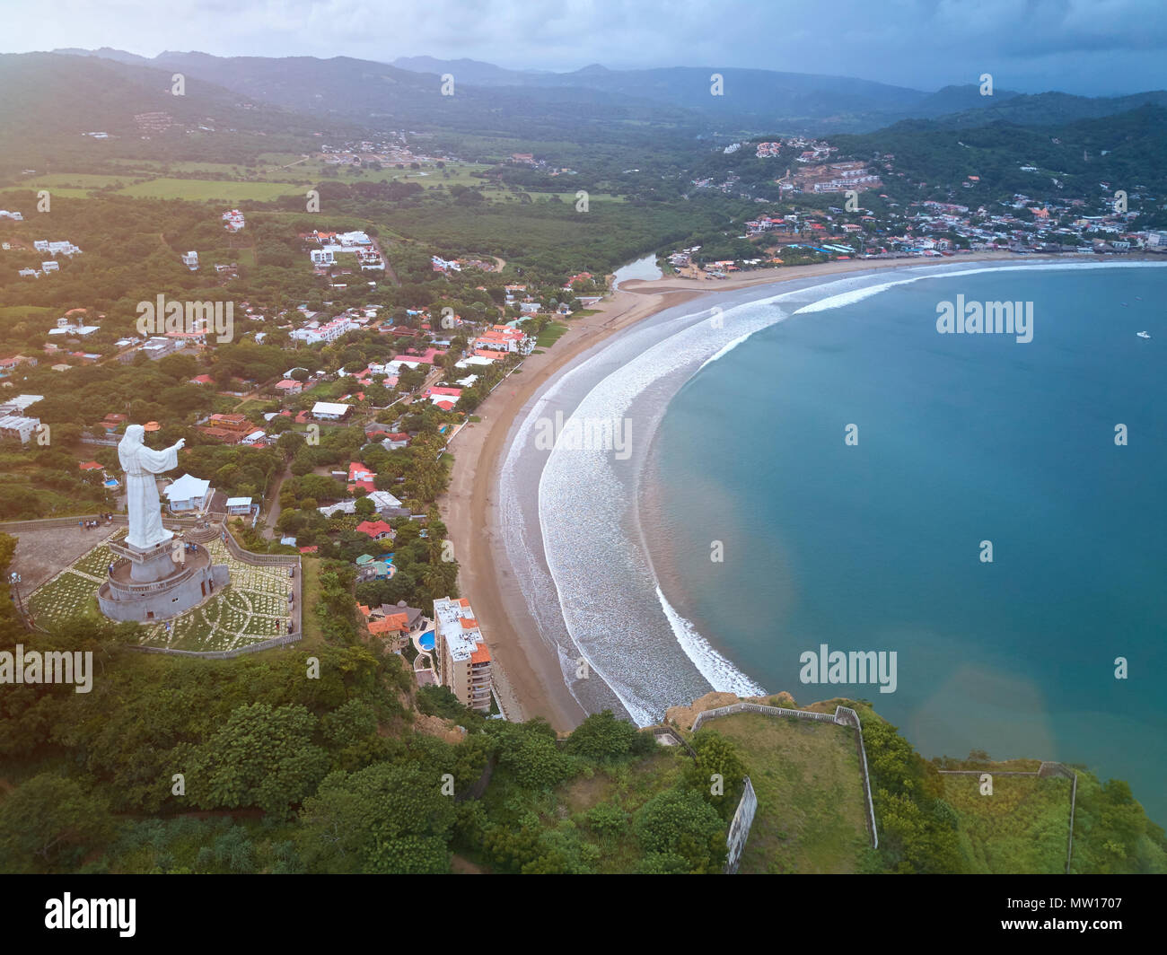 Plage de San Juan del Sur Nicaragua ville. Célèbre voyage au Nicaragua Banque D'Images