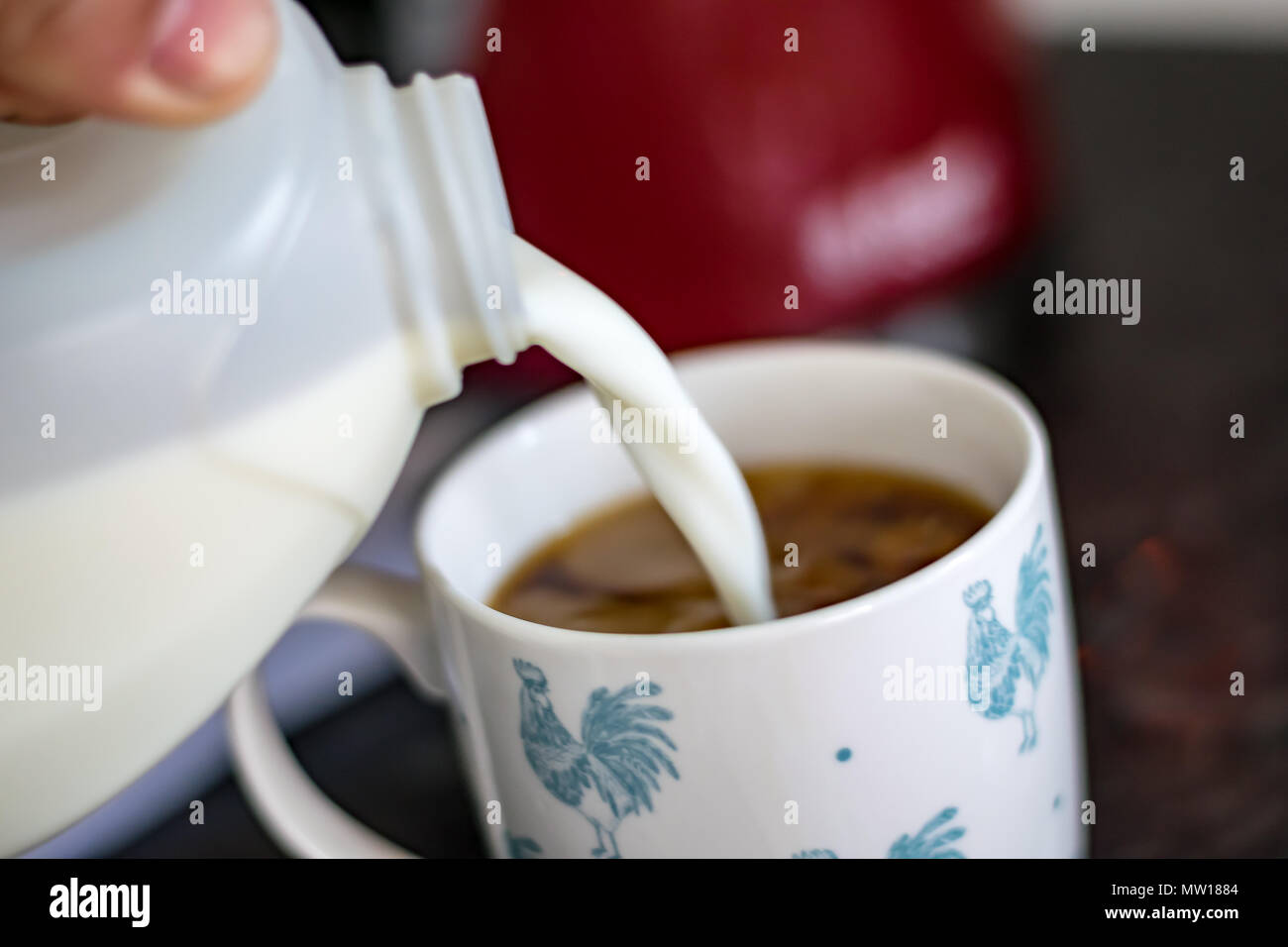 Du lait et du café Banque D'Images