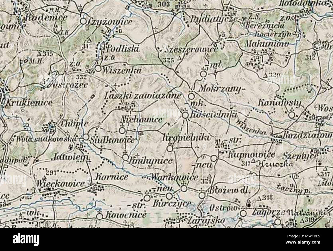 . Chliple Szeptyce Radenice villages Lwów (district 1895) . 1895. Chliple Radenice kriegs archive 509 Szeptyce 1895 Banque D'Images