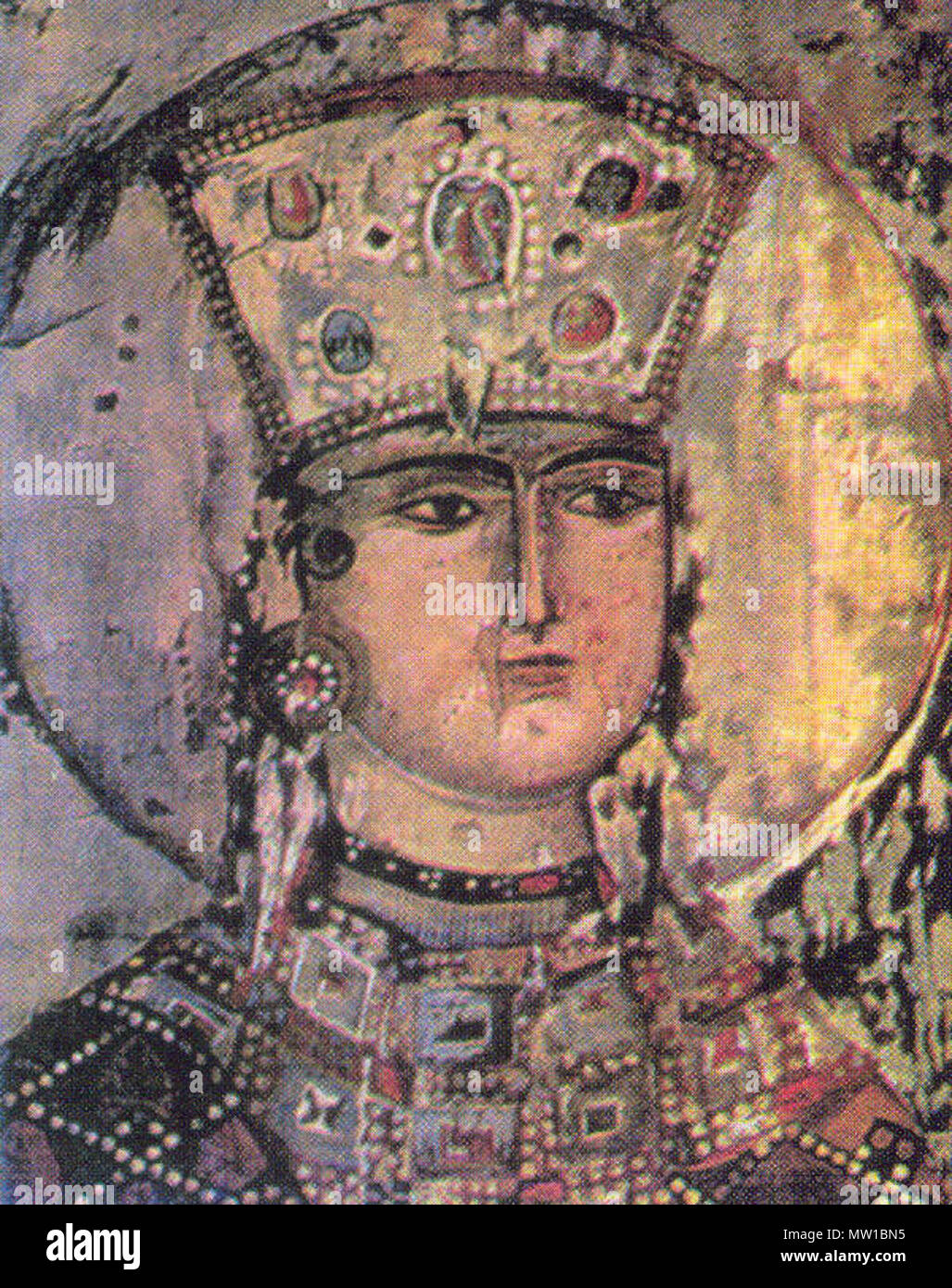 . Anglais : La Reine Tamar de Géorgie (r. 1178/1184-1213). 12e/13e siècle. 586 inconnu (Tamar Vardzia fresco détail) Banque D'Images