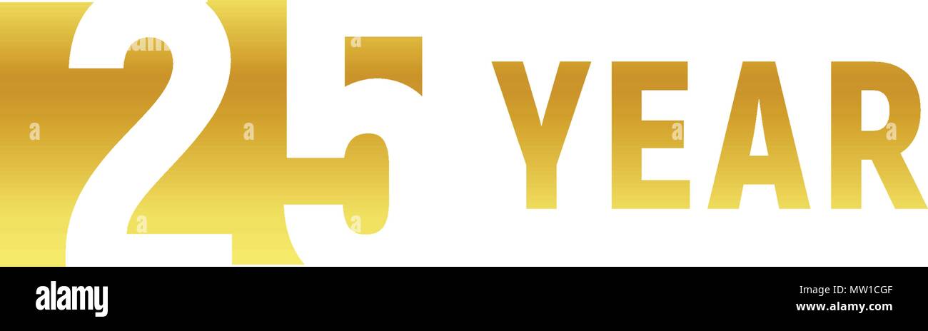 25 Ans Bon Anniversaire Logo Or Sur Fond Blanc L Anniversaire D Entreprise Signe Minimaliste Vecteur Modele De Carte De Vœux Image Vectorielle Stock Alamy