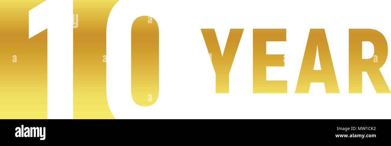 10 Ans Bon Anniversaire Logo Or Sur Fond Blanc L Anniversaire D Entreprise Signe Minimaliste Vecteur Modele De Carte De Vœux Image Vectorielle Stock Alamy