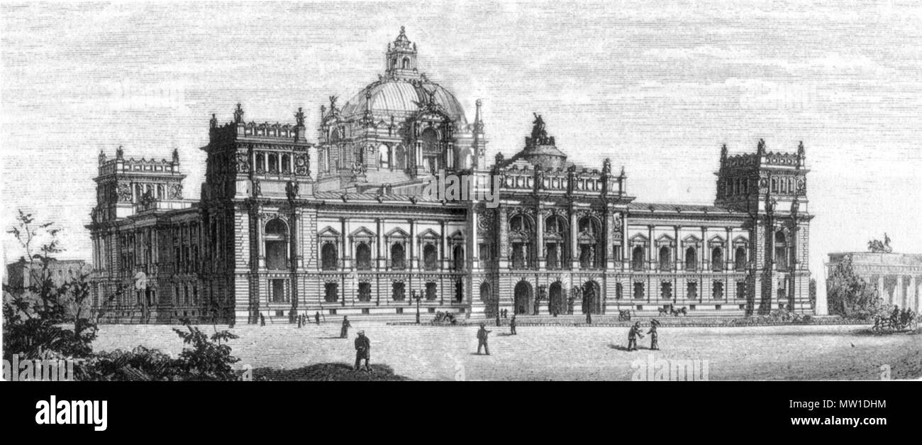 . Design pour le Parlement allemand (le Reichstag). Première place au concours 1882. 1882. Paul Wallot 515 ReichstagWallot1882 Banque D'Images