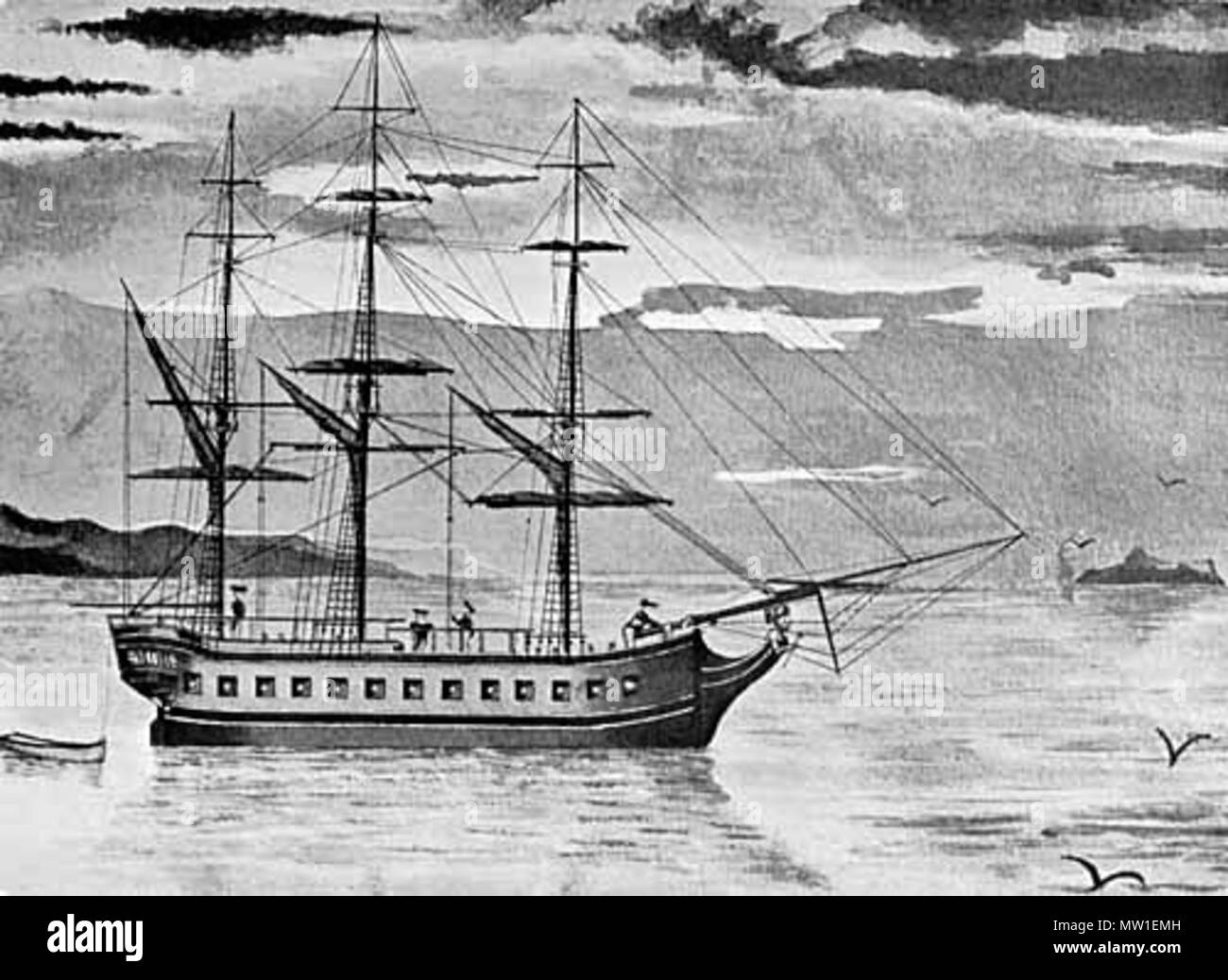 . Le navire du capitaine James Cook, résolution . 1907. James Cook, le London britannique, John Murray, 1907. Résolution 517 ship Banque D'Images