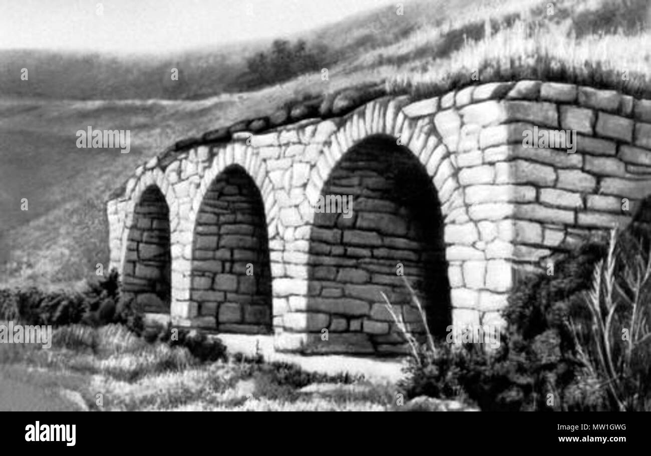 . L'illustration "printemps dans le village d'Mikrakh (Daghestan) ASSR' dans la Grande Encyclopédie soviétique. La date de création ou de publication inconnue.. le GSE 599 Le Printemps de l'Mikrakh Banque D'Images