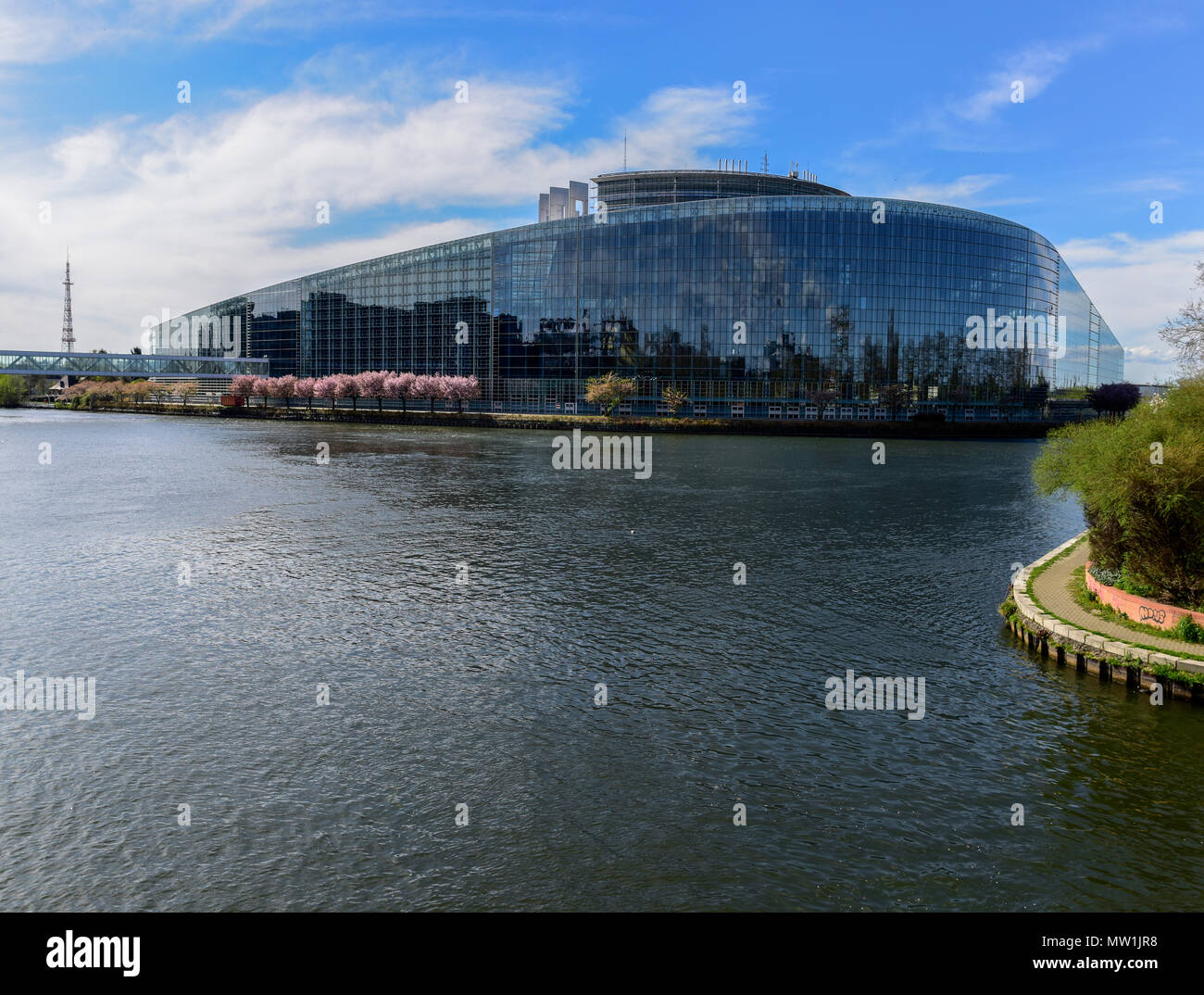 Parlement européen à Strasbourg, Alsace, France Banque D'Images