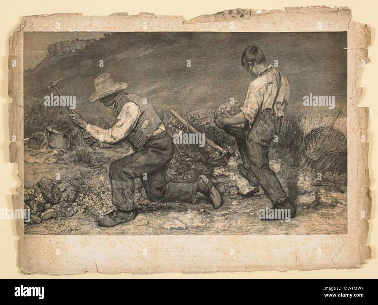 . Les Anglais : Les casseurs de Pierre, d'après Gustave Courbet, par