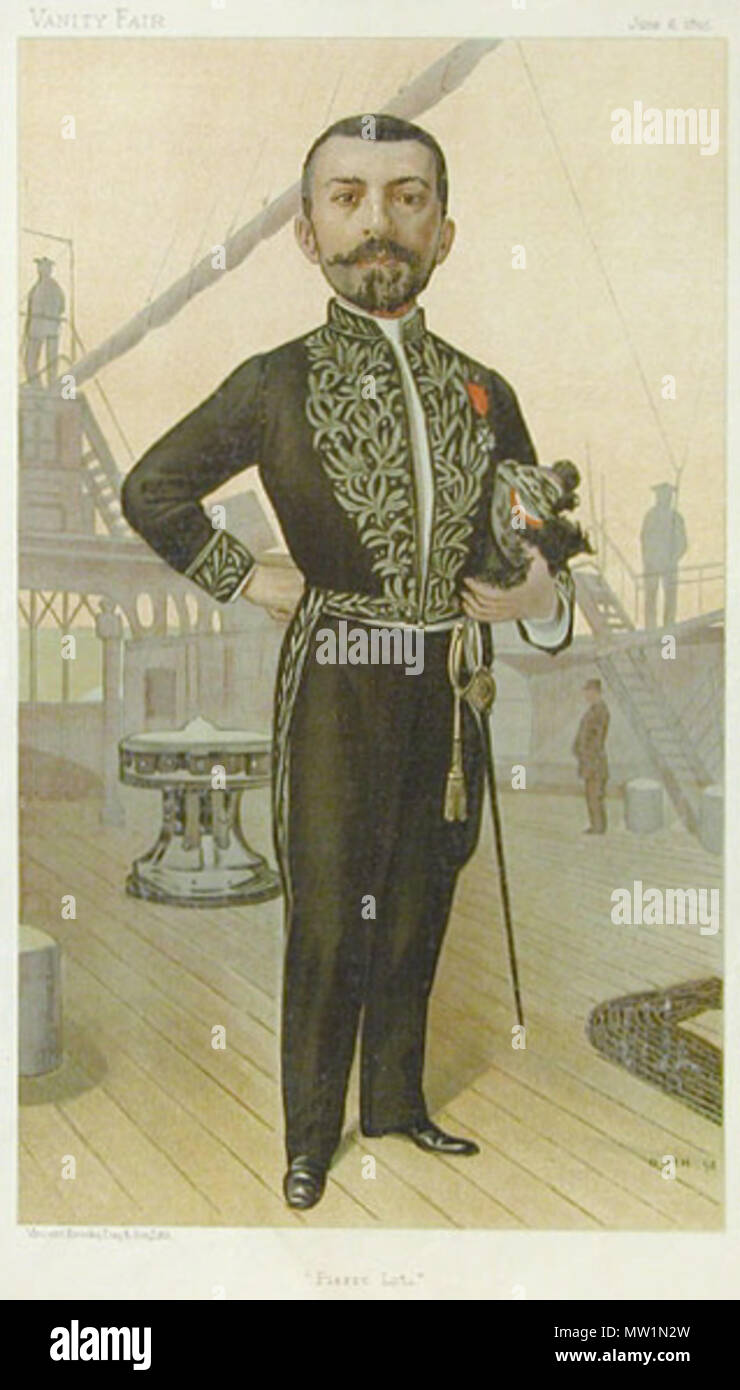 . Caricature de Julien Viaud. Légende lire "Pierre Loti". 1895. Jean Baptiste Guth 630 Julien Viaud Vanity Fair 6 juin 1895 Banque D'Images