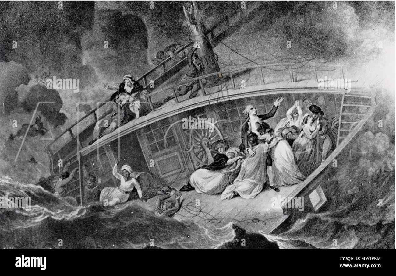 . Anglais : La perte de la Compagnie des Indes Halsewell (6 janvier 1786) par Robert Smirke (1752 - 5 janvier 1845) . avant 1845. Robert Smirke 597 La perte de la Compagnie des Indes Halsewell par Robert Smirke Banque D'Images