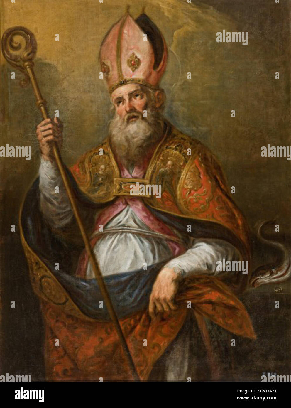 . Anglais : Saint Atilanus, peinture à Tarazona cathedral . 17e siècle. Inconnu, aragonais 540 San Atilano Banque D'Images