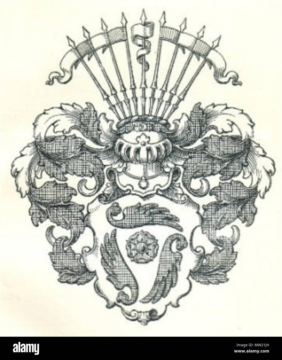 . Anglais : Les armoiries de la famille noble suédois Walkendorff, comme illustré dans les ouvrages publiés de Gustaf Elgenstierna. 1er janvier 1926. Elgenstierna, Gustaf (de) 640 Walkendorff Coat of Arms Banque D'Images