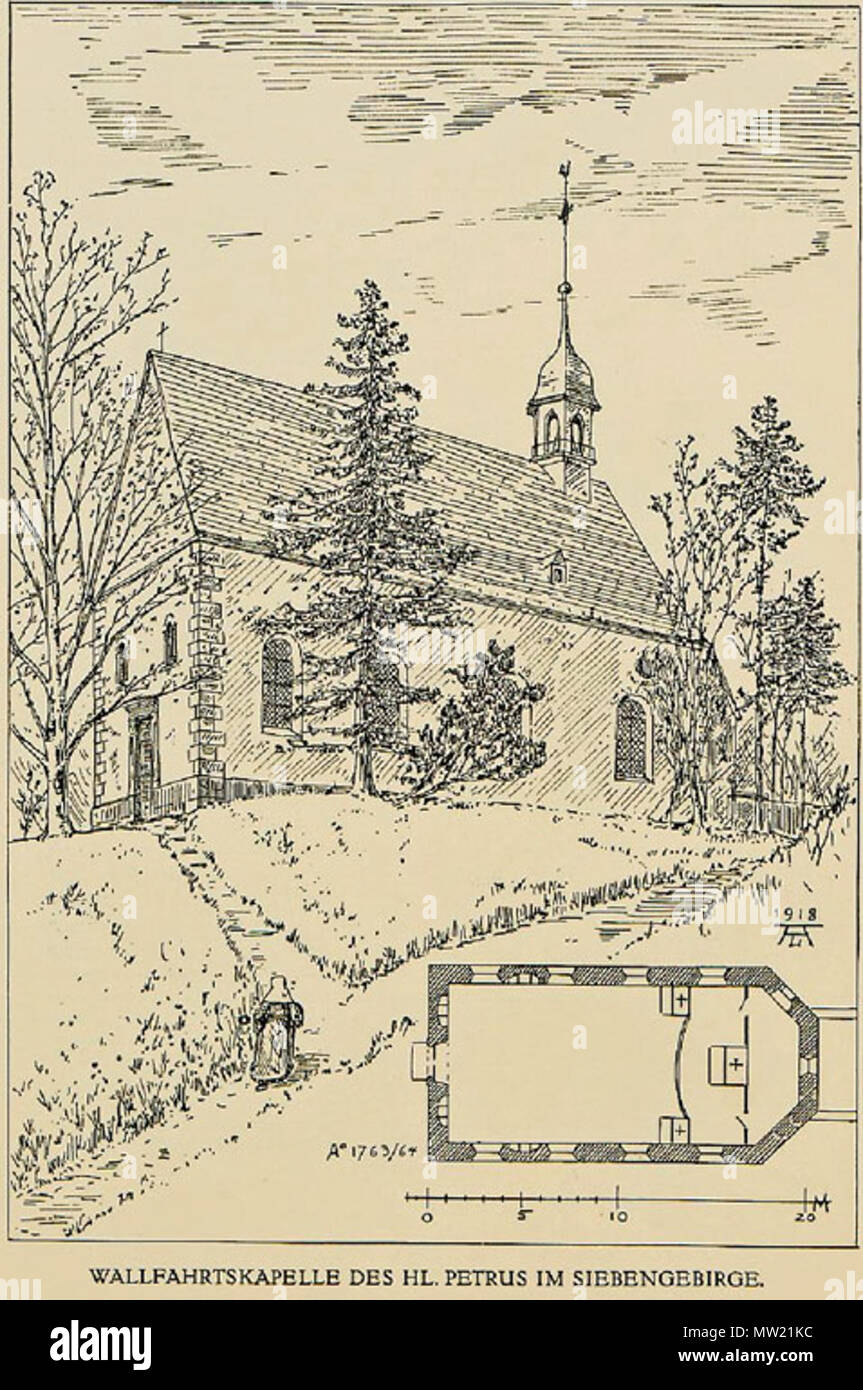 . Deutsch : Kapelle auf dem Petersberg . 1918. Ludwig Arntz 640 Saint Peter Ludwig Arntz Wallfahrtskapelle Banque D'Images