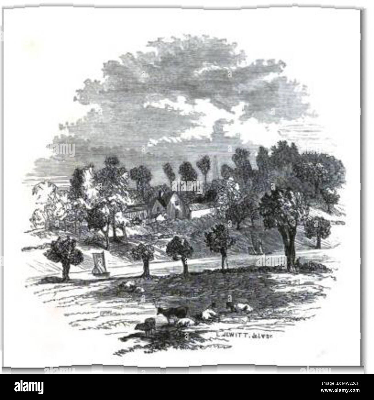 . Une falaise près de Weston-on-Trent dans le Derbyshire. 1859. Pour l'artiste John Joseph Briggs 644 WestonCliff Banque D'Images