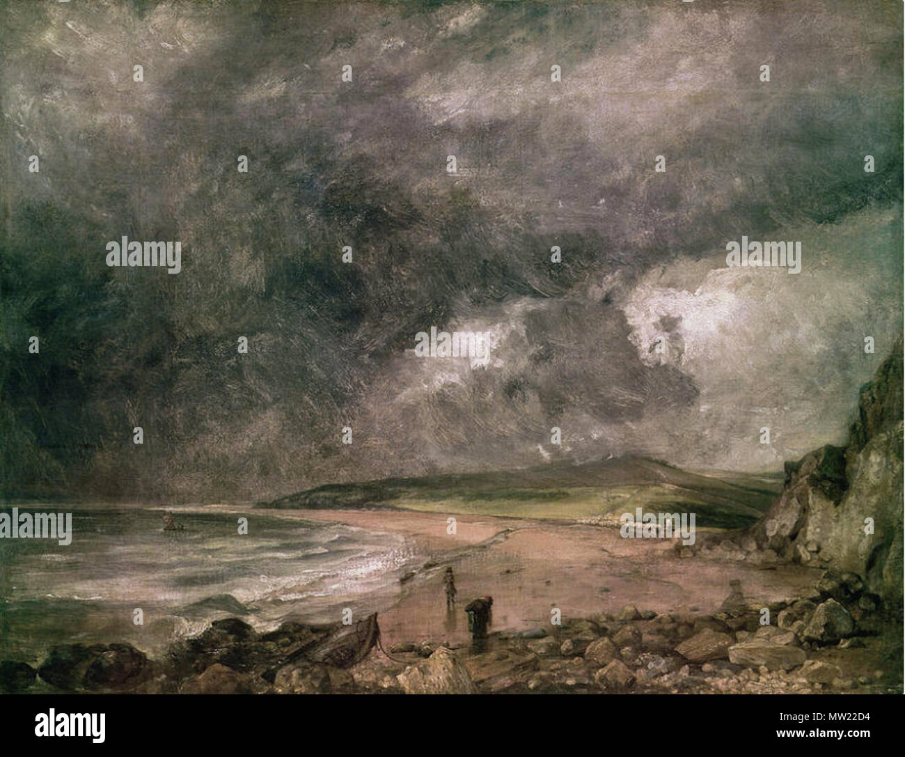 . Anglais : John Constable La baie de Weymouth à l'approche de l'Orage . 1818. John Constable 644 La baie de Weymouth avec approche de l'Orage Banque D'Images