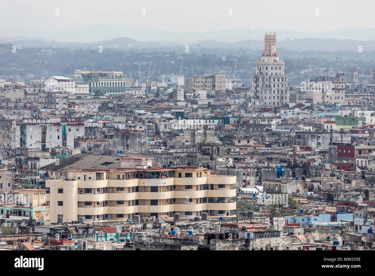 La Vieille Havane cityscape montrant le centre-ville, La Havane, Cuba. Banque D'Images