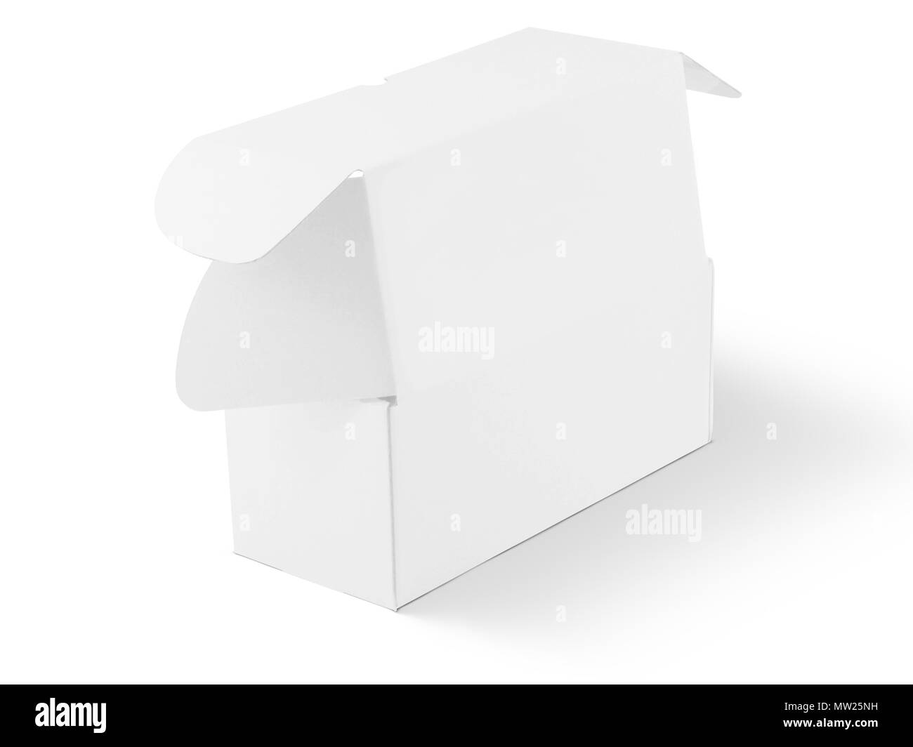 La boîte d'emballage blanc isolé pour maquette de marque retour Banque D'Images