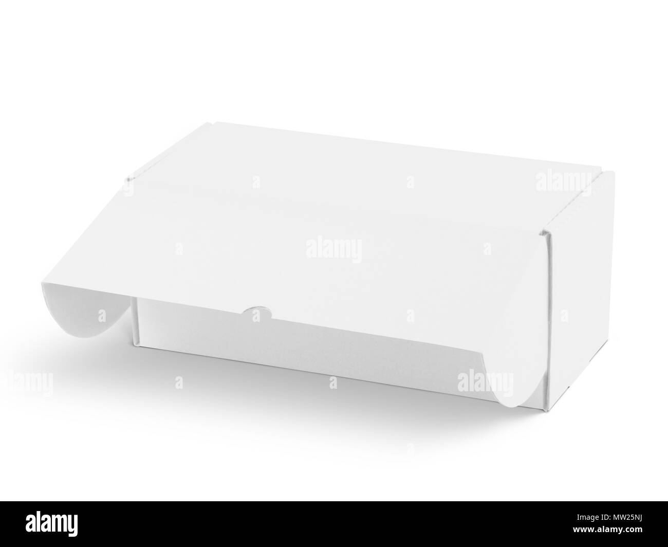La boîte d'emballage blanc isolé pour stigmatiser immersive vue latérale Banque D'Images