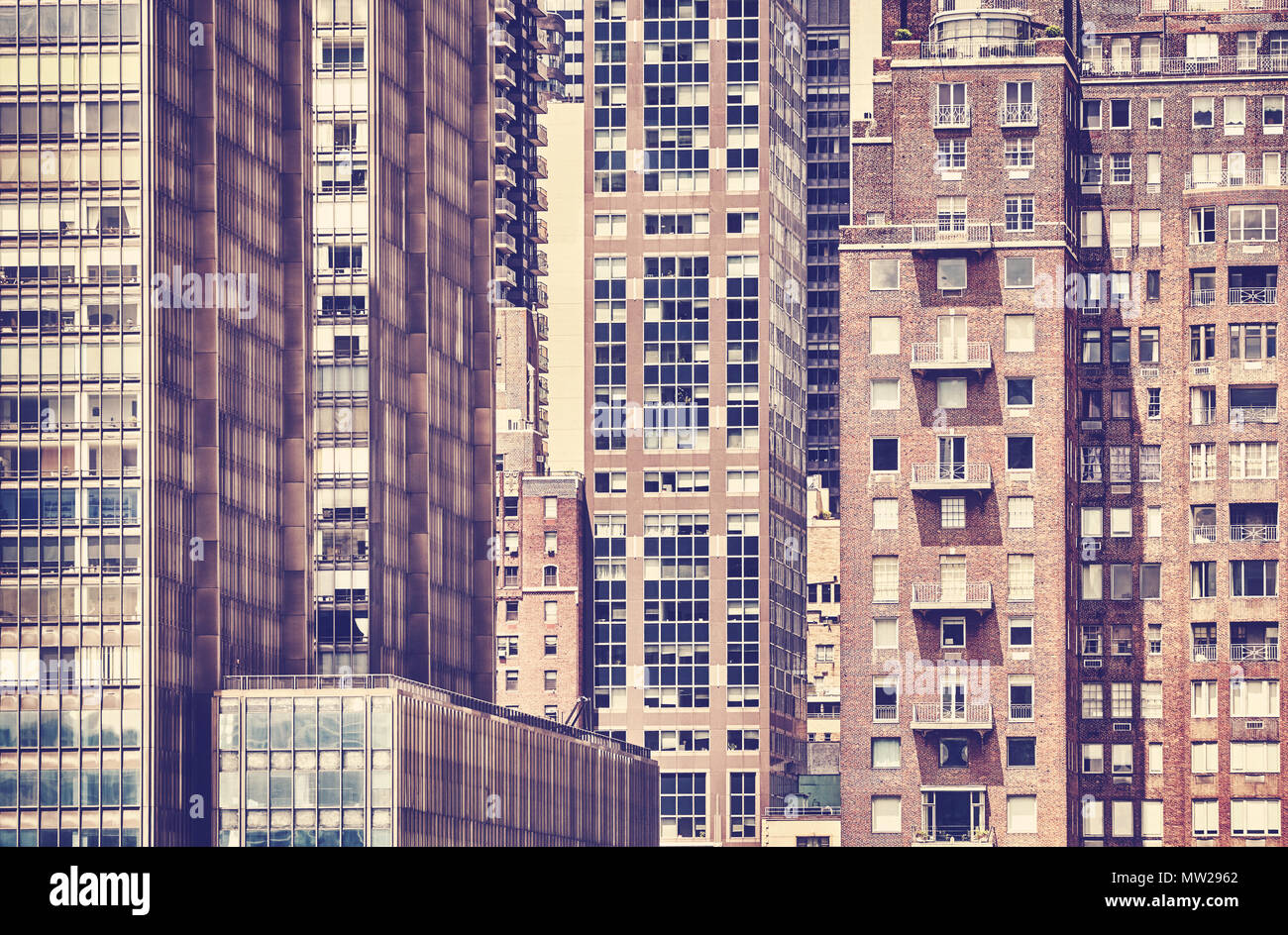 Vintage photo aux couleurs de l'architecture de la ville de New York, USA. Banque D'Images