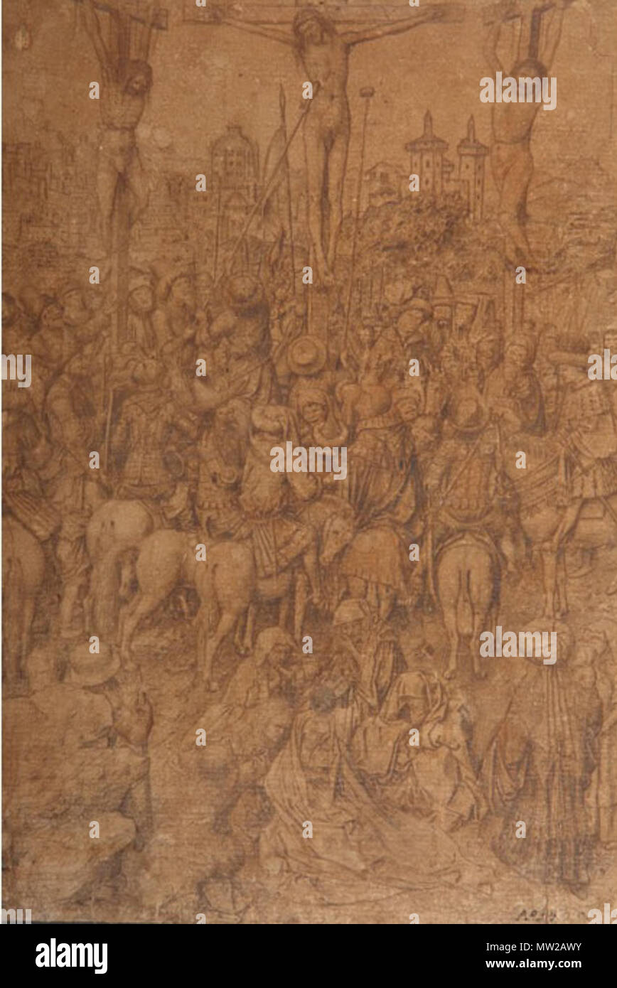. Crucifixion . 15e c, perhalps c. 1440. Jan van Eyck ou atelier 625 Van Eyck Crucifixion Dessin Banque D'Images