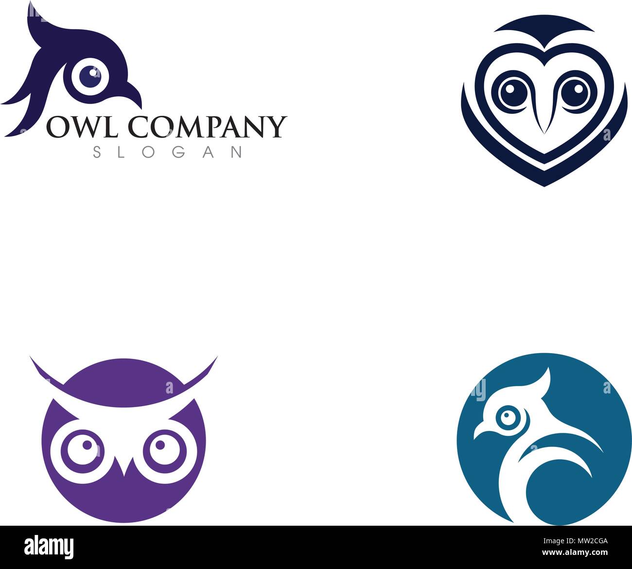 Owl bird illustration modèle logo icône vecteur Illustration de Vecteur