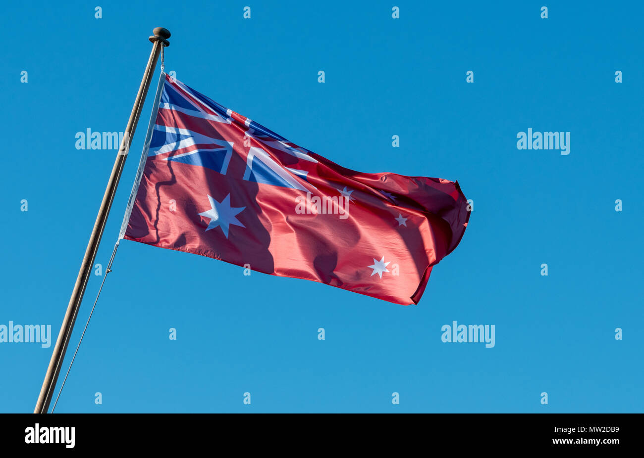 Australian Red Ensign sur un poteau Banque D'Images