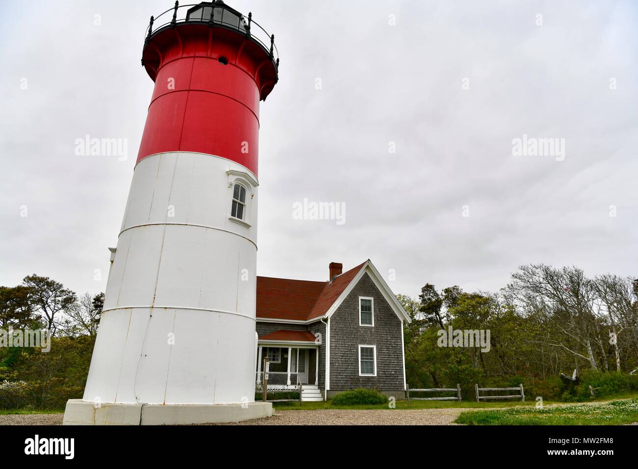 Nauset Beach phare sur le Cape Cod National Seashore près de Eastham, Massachusetts Banque D'Images