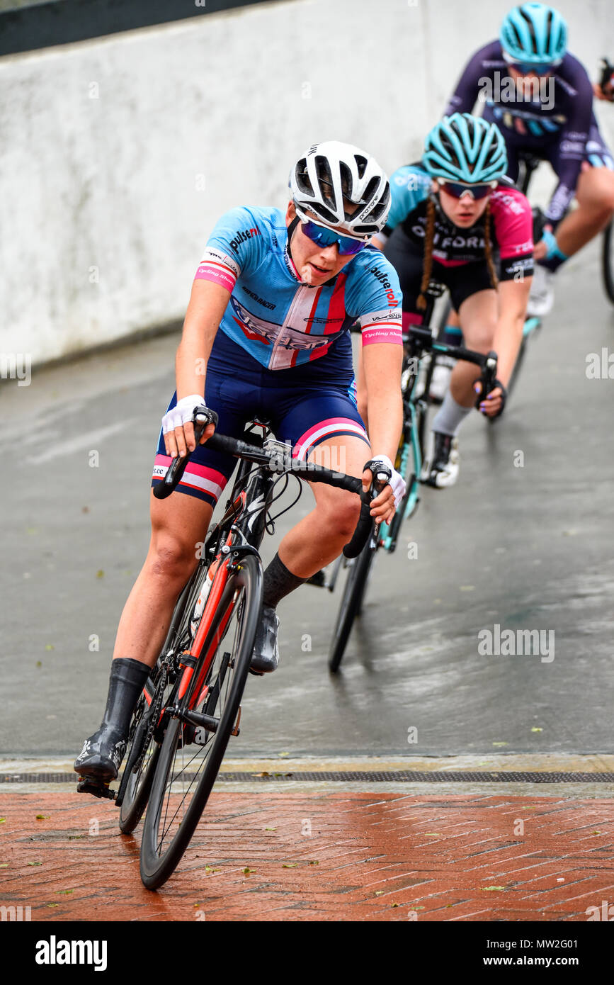 De Rider Weldrite Jadan Vive Le Velo racing dans l'élite féministe 2018 OVO Tour énergétique cycle série race à Wembley, Londres, Royaume-Uni. Ronde 7 course de VTT. Banque D'Images De Rider Weldrite Jadan Vive Le Velo racing dans l'élite féministe 2018 OVO Tour énergétique cycle série race à Wembley, Londres, Royaume-Uni. Ronde 7 course de VTT. Banque D'Images