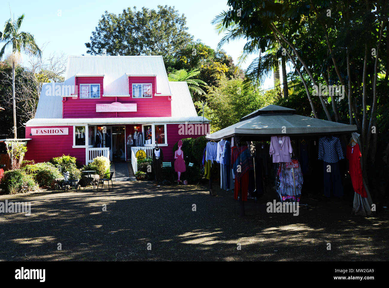 Maison de mode boutique sur le long chemin à Mt. Tamborine. Banque D'Images