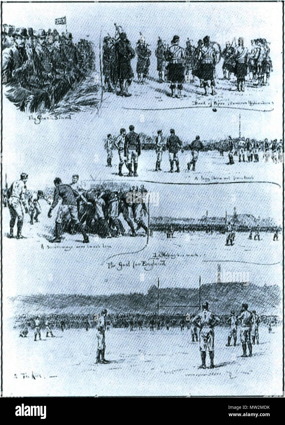 . Anglais : Début de w:Calcutta Cup match de rugby entre l'Ecosse et l'Angleterre à Raeburn Place, Édimbourg . 1890. Calcuttacup 108 inconnu Banque D'Images