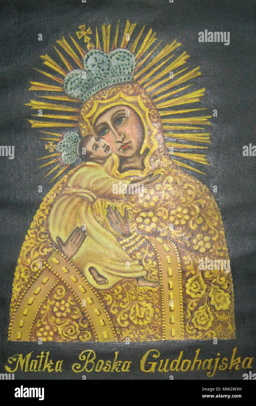 Спіс гудагайскага абраза 689 Маці шатах Божай у. , Алей Палатно Banque D'Images