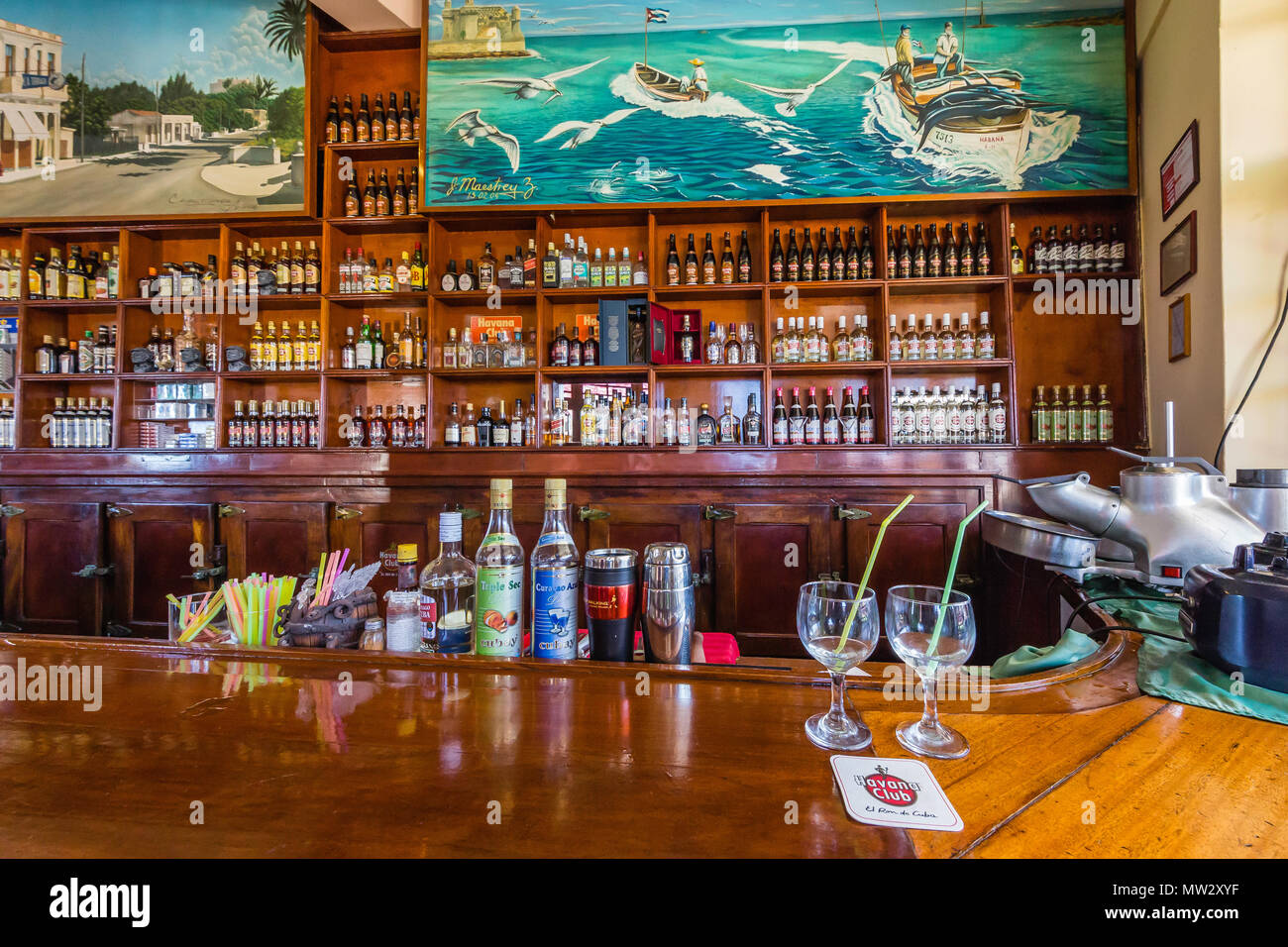 La Terraza de Cojimar, l'un des bars préférés de Ernest Hemingway à Cojimar, Cuba Banque D'Images