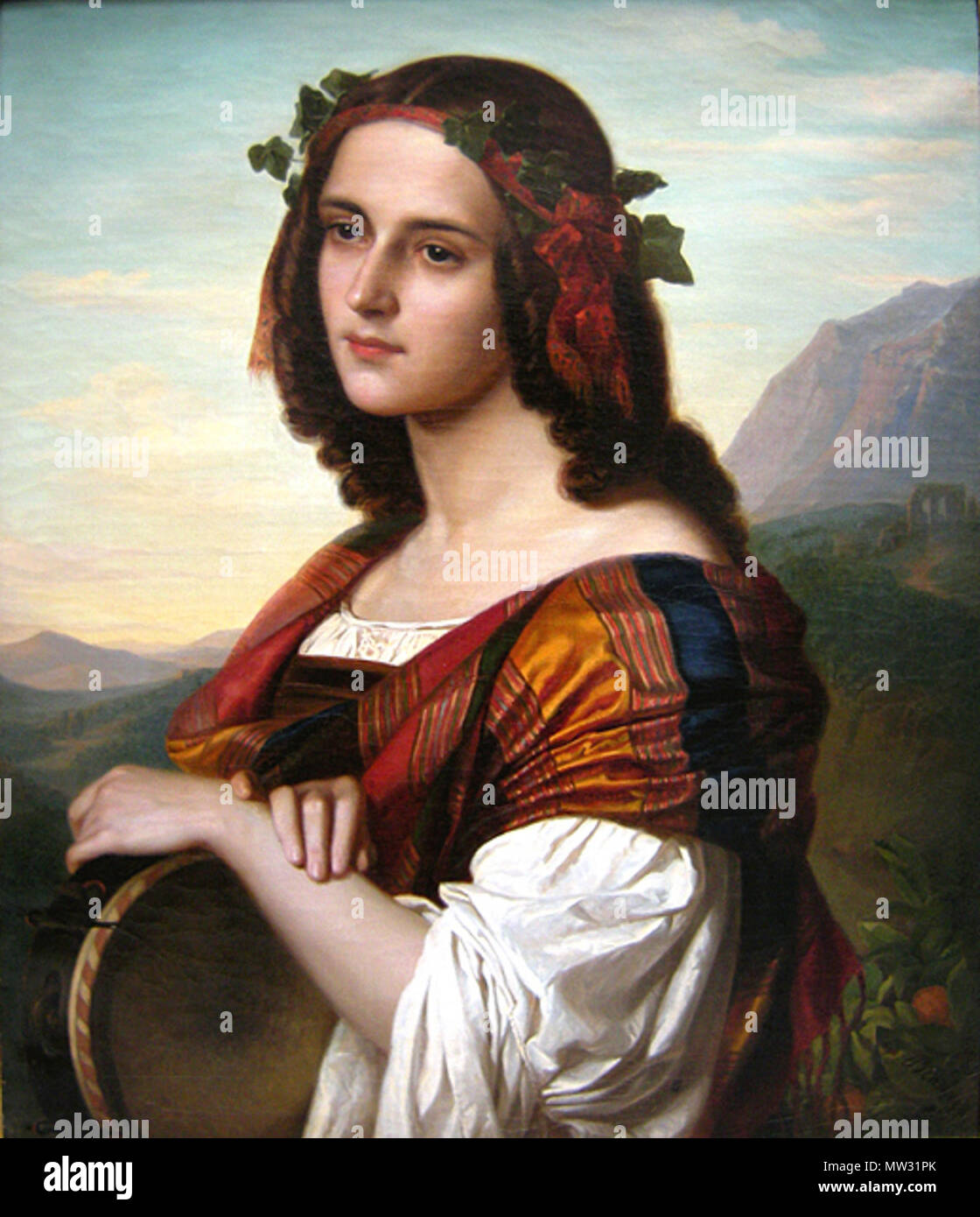 . Amalie Bensinger (1808-1889), Portrait einer Italienerin . 1860. Amalie Bensinger (1808-1889) 41 Amalie Bensinger Portrait einer Italienerin Banque D'Images