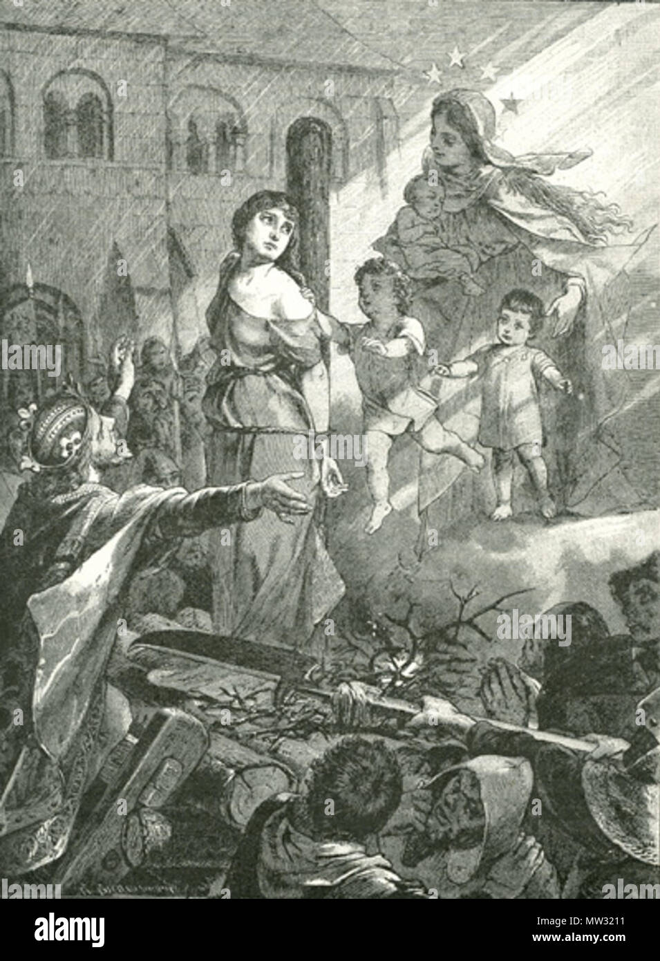 . Anglais : illustration du conte des frères Grimm "Mary's Child" Иллюстрация сказке Русский : братьев Гримм к «Приёмыш Богоматери» . avant 1892. Philipp Grot Johann (1841-1892) et Robert Leinweber (1845-1921). 399 DVA Volksausgabe Marienkind Banque D'Images