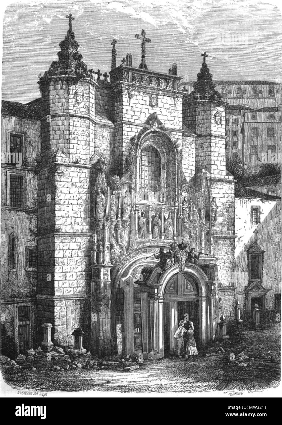. Anglais : église St Cruz à Coimbra, Portugal . 1865. Pitt-CoimbraStCruzChurch inconnu 55 Arch Banque D'Images