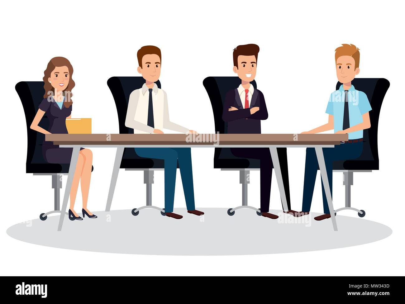 Les gens d'affaires dans la salle de avatars isométrique Illustration de Vecteur