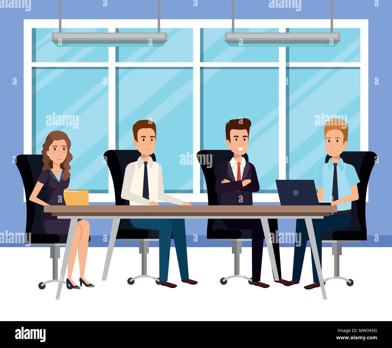 Les gens d'affaires dans la salle de avatars isométrique Illustration de Vecteur