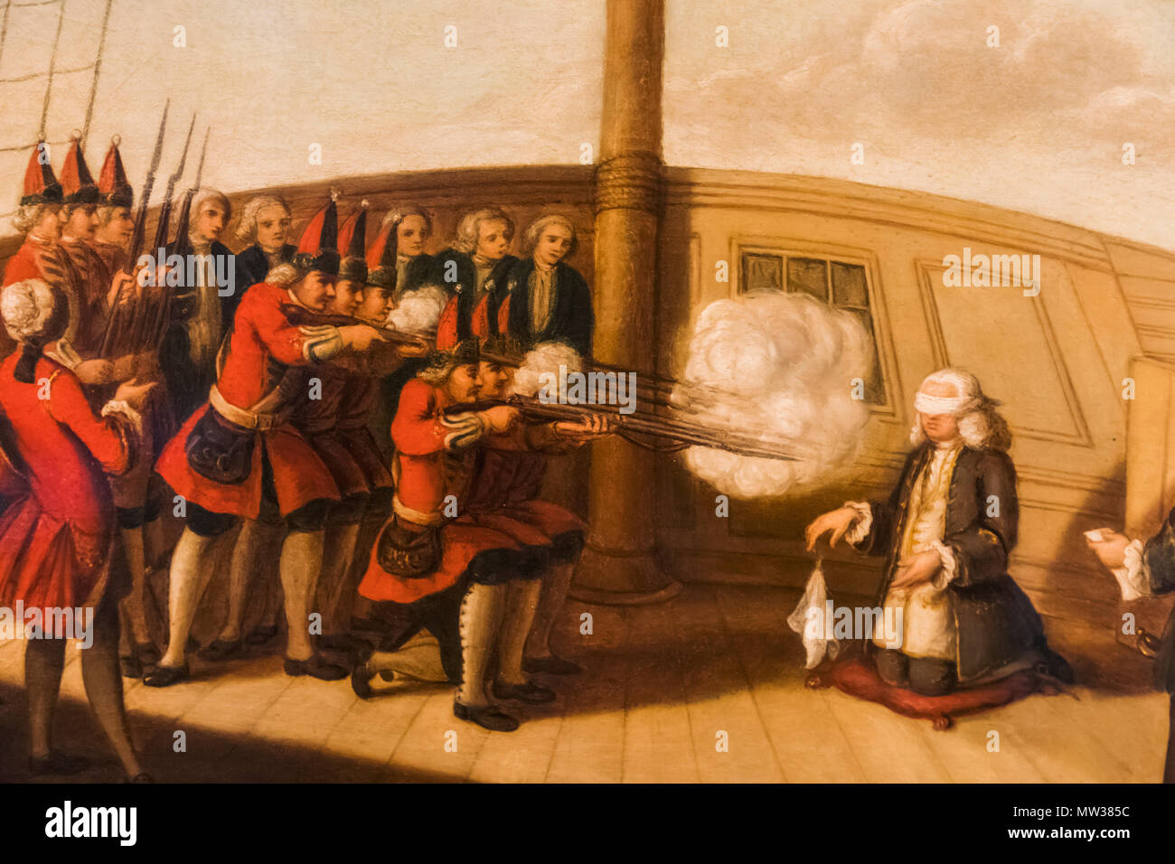 L'Angleterre, la peinture de l'exécution de l'amiral Byng le 14 mars 1757 Banque D'Images