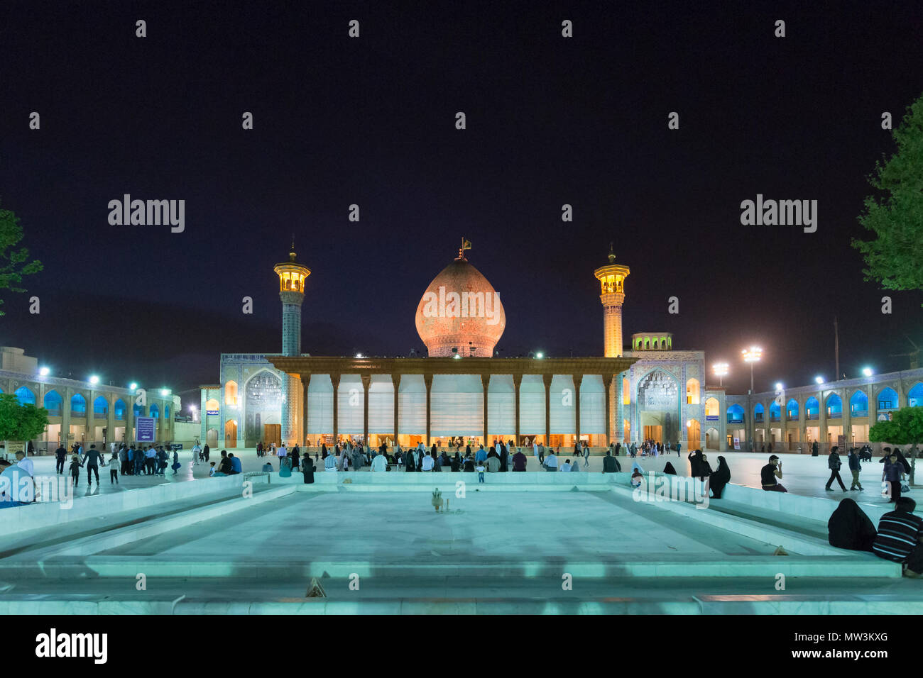Aramgah-e Shah-e-Cheragh complexe, Shiraz, Iran Banque D'Images