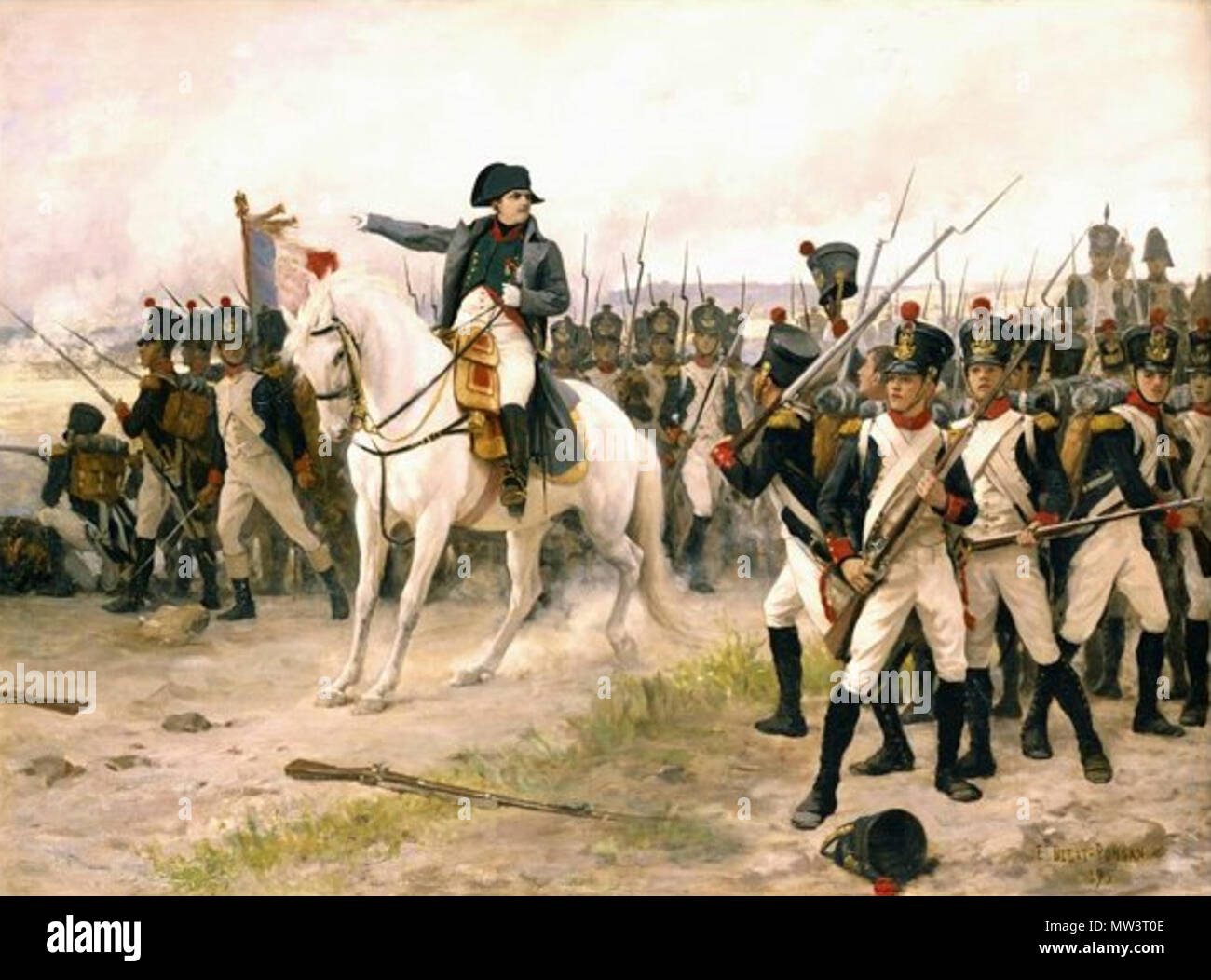 . Anglais : Napoléon à la bataille de Friedland Italiano : Napoleone alla battaglia di Friedland il 14 giugno 1807 . 19e siècle. Edouard Bernard Debat-Ponsan (1847 - 1913) 437 Napoléon - friedland Banque D'Images