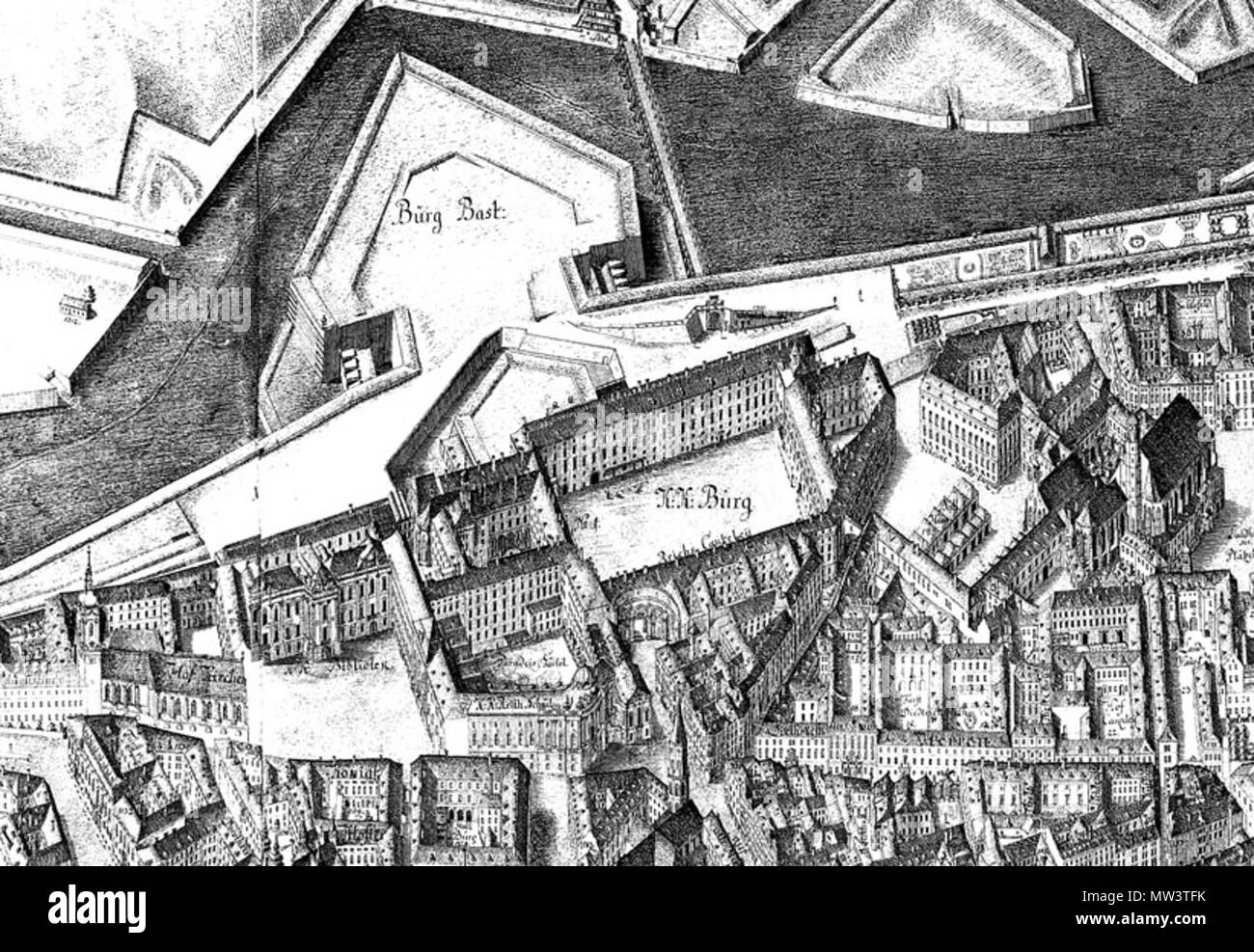 . Daniel Huber, Vogelschau von Wien (Ausschnitt), 1769-72 . 1769-72. Daniel Huber 152 Daniel Huber 001 Banque D'Images