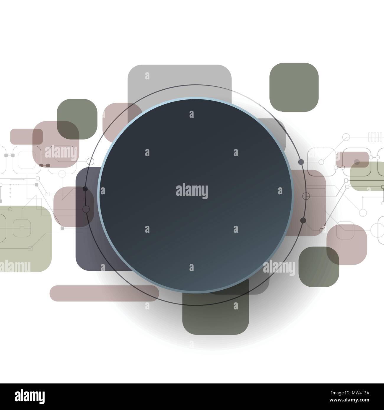 Vector illustration abstract futuristic, du circuit imprimé sur fond gris clair, moderne hi-tech la technologie numérique concept. Noir blanc 3d circ Illustration de Vecteur