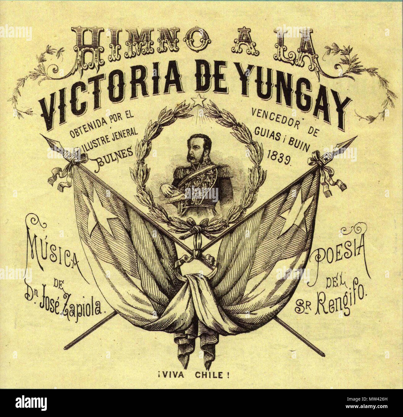. Español : Himno a la victoria de Yungay. 19e siècle. Inconnu 104 Himno Yungay(2) Banque D'Images