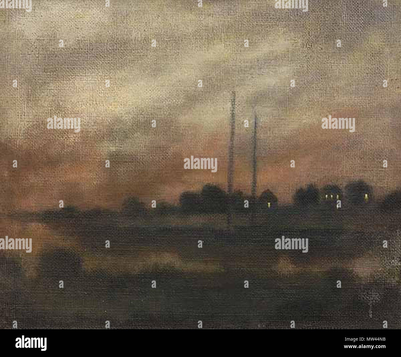 . 'Crépuscule sur le Bayou' ; huile sur toile de jute, prévue à bord, par Alexander John Drysdale, 1906 . 1906 617 crépuscule sur le Bayou par un J Drysdale 1906 Banque D'Images