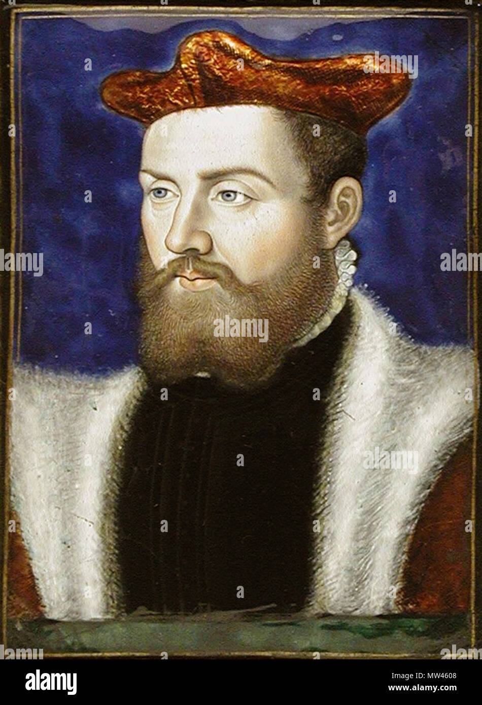452 Odet de Coligny, Cardinal de Châtillon, ca 1552, par Léonard Limousin Banque D'Images