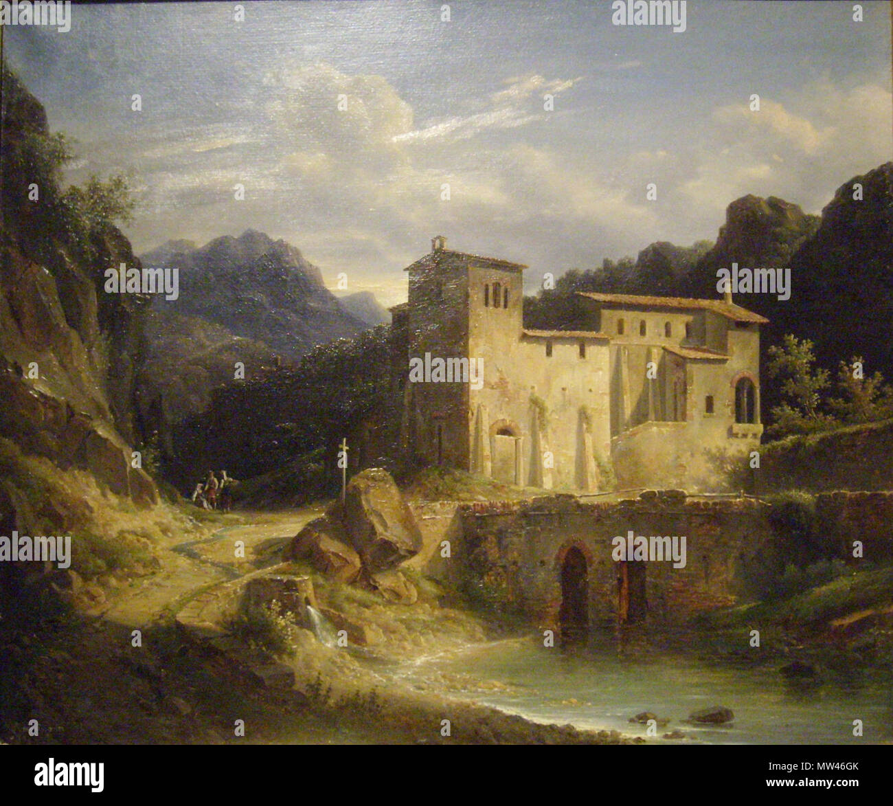 . English : Vue d'un monastère . Salon de 1827, Louis Montvignier 423 - Vue d'un monastère Banque D'Images